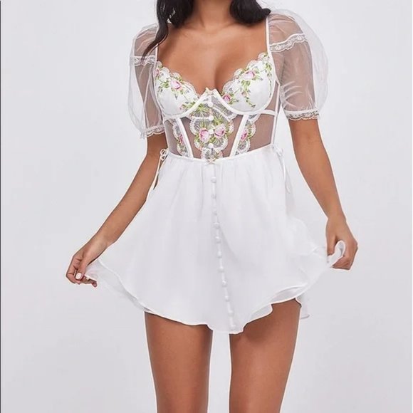 For Love And Lemons Dresses & Skirts - new LONG SOLDOUT FOR LOVE AND LEMONS trellis bridal lingerie dress xs